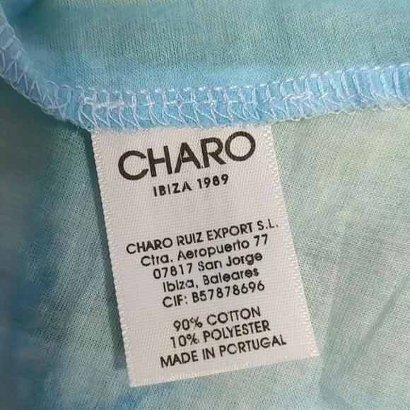 CHARO RUIZ IBIZA Maxi  Dress XS Salamanca Barbary Fruits Blue Green Cotton Resor - Picture 14 of 16